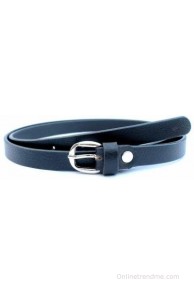 Tops Women Semi-formal Black Genuine Leather Belt(Black)